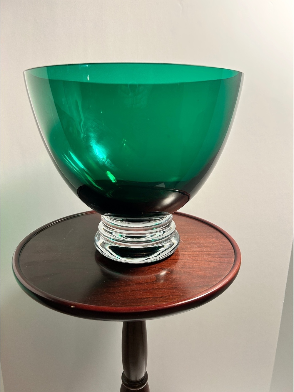 Green Glass Centerpiece Footed Bowl